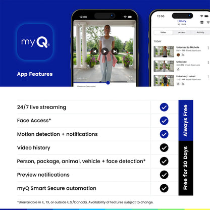 myQ Secure View Smart Lock with 2K Camera & Video Doorbell
