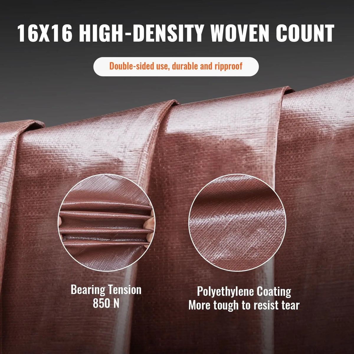 Heavy Duty Waterproof Poly Tarp 20x40 ft