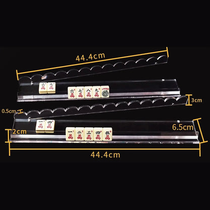 Crystal-Clear Acrylic Mahjong Racks with Wave Pushers