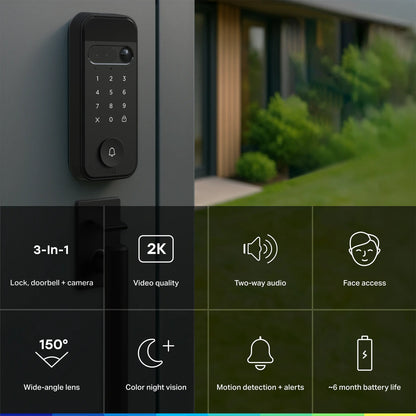 myQ Secure View Smart Lock with 2K Camera & Video Doorbell