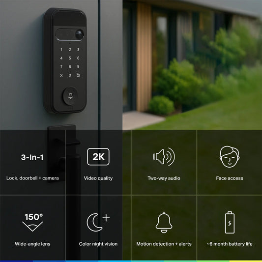 myQ Secure View Smart Lock with 2K Camera & Video Doorbell