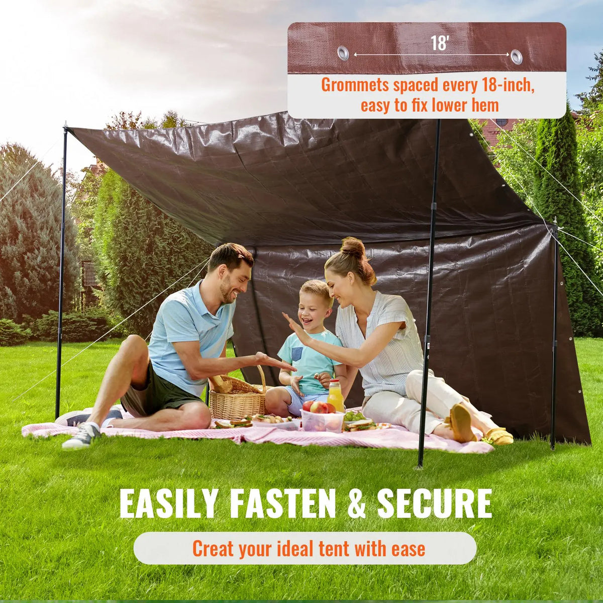 Heavy Duty Waterproof Poly Tarp 20x40 ft