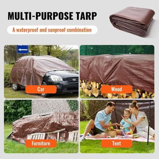 Heavy Duty Waterproof Poly Tarp 20x40 ft
